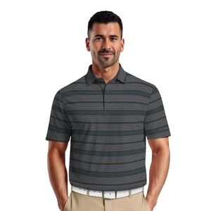 Ben Hogan Mens 3XL Golf Polo Shirt Stretch Moisture Wicking UPF 15 Striped Gray